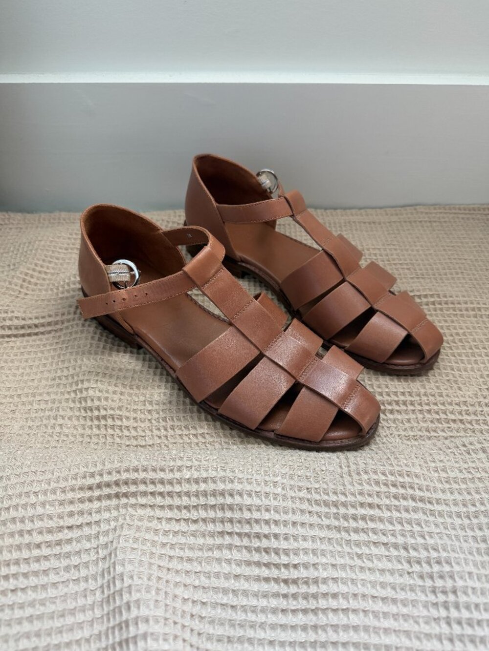Anthropologie Pilcro Maris Fisherman Sandals Brown Size 38